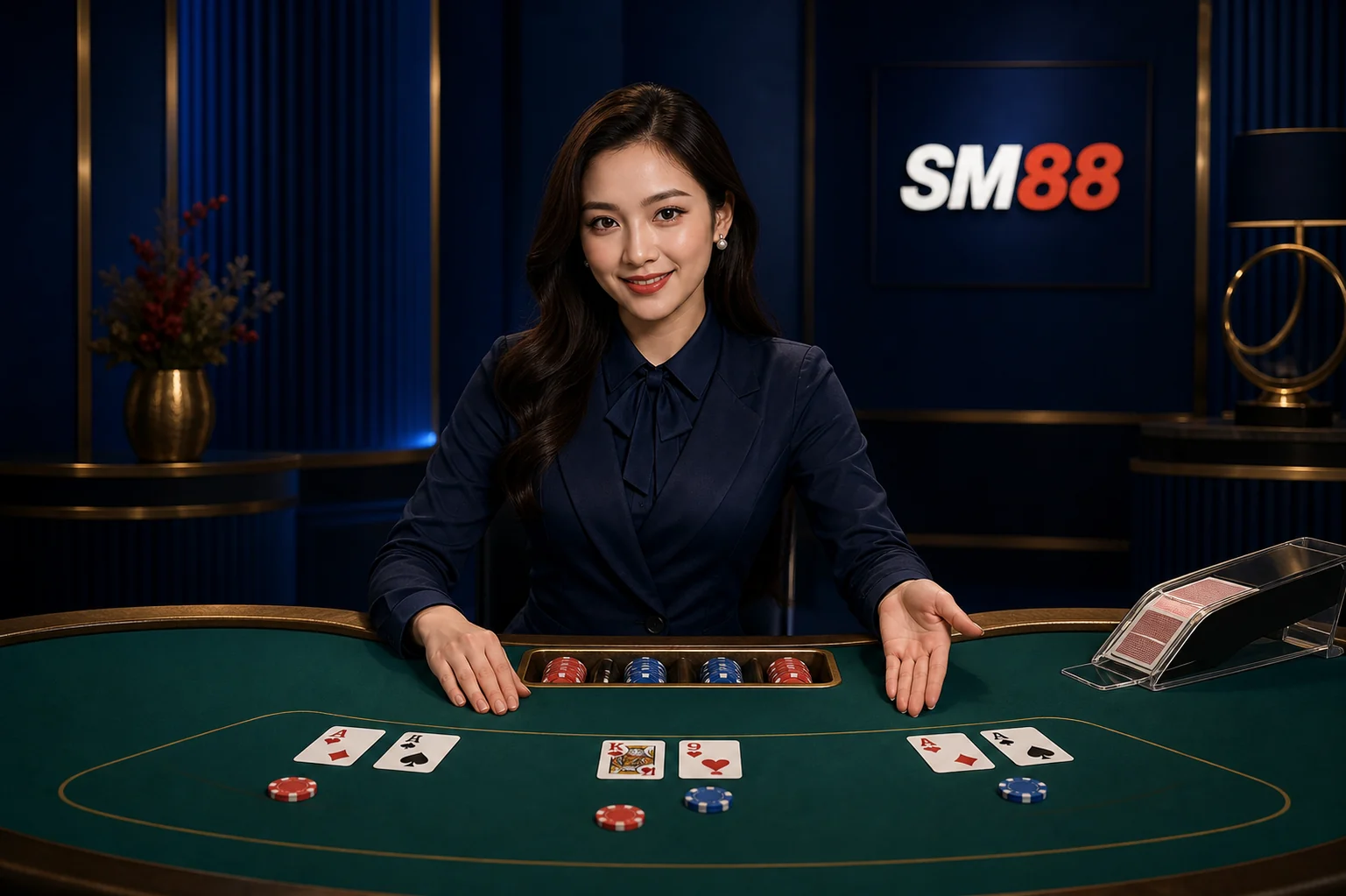 Bàn casino trực tuyến mang nhận diện SM88
