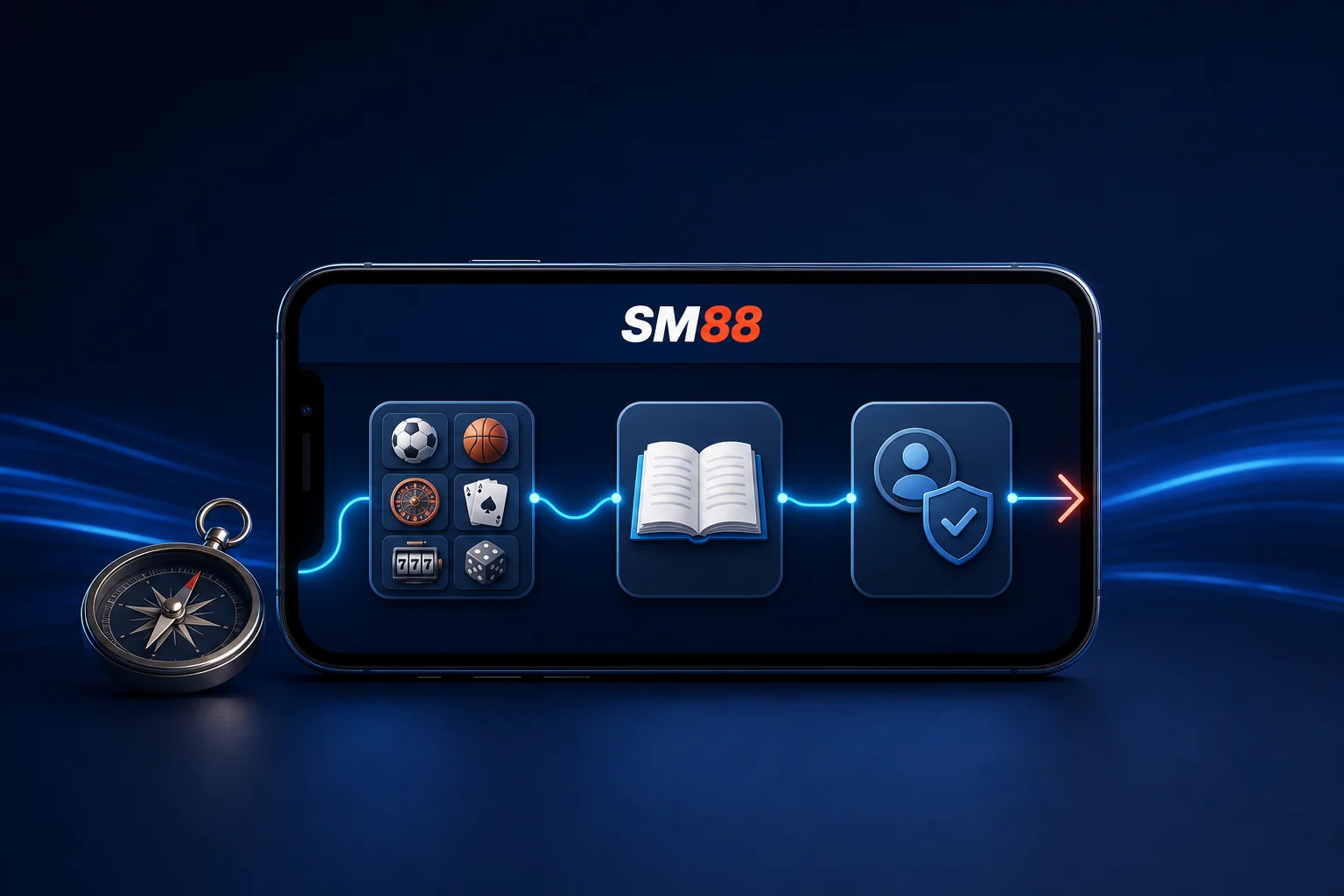 Điện thoại hiển thị lộ trình hướng dẫn SM88